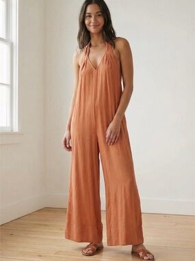 Free People Women Tangerine Jumpsuit